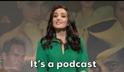 woman saying it is a podcast